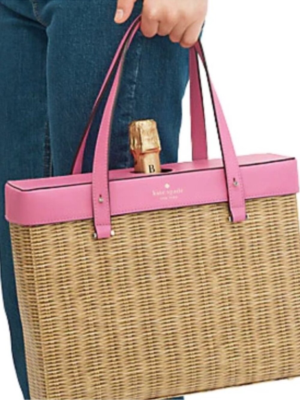 Kate Spade New York Pack a Picnic Pink Wine Tote